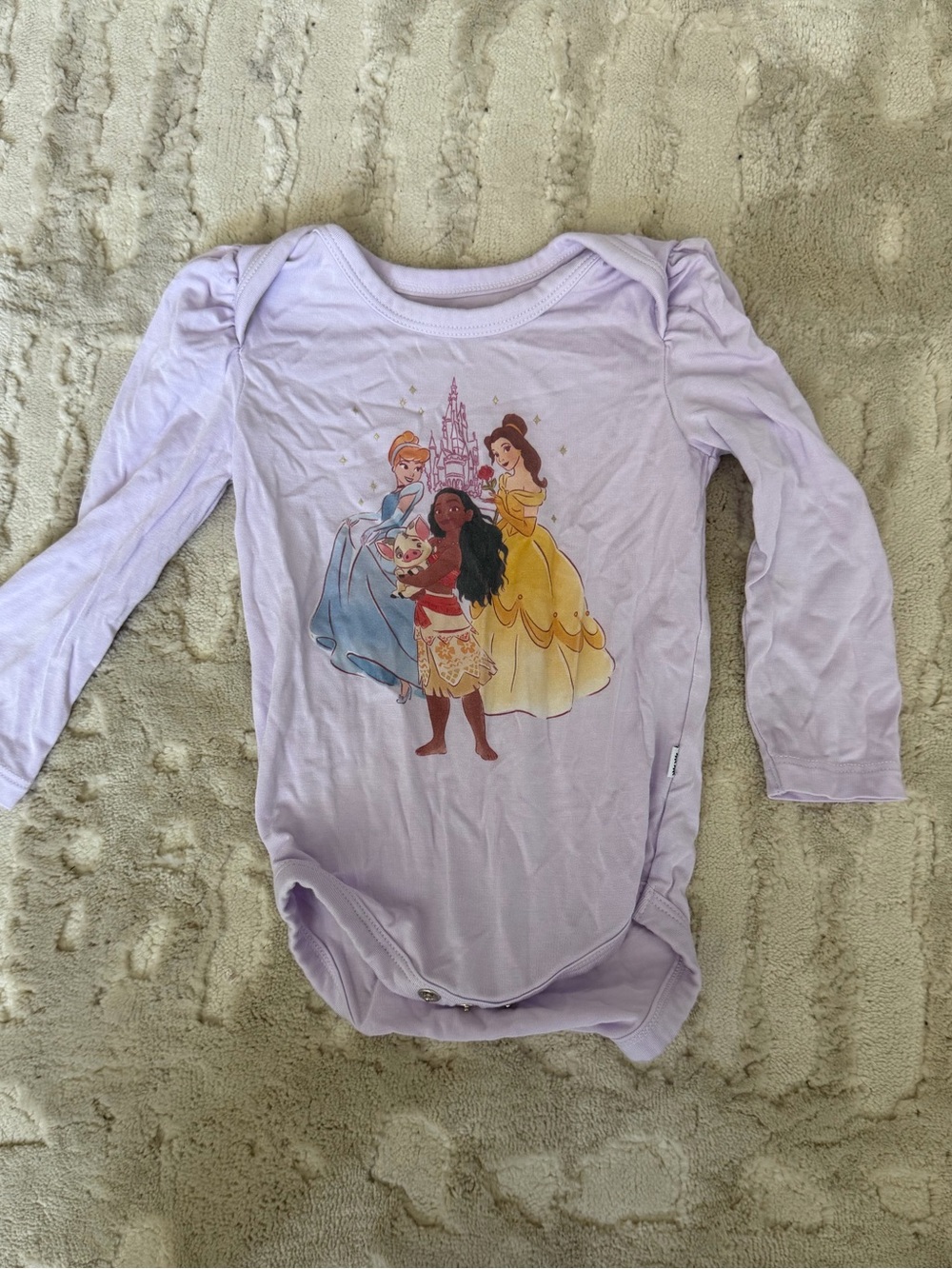Disney Lavender Princess Graphic Long Sleeve Bodysuit